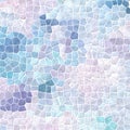 Nature marble plastic stony mosaic tiles texture background with white grout - light pastel purple, violet, pink, blue, Royalty Free Stock Photo