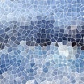 Nature marble plastic stony mosaic tiles texture background with white grout - light snow blue colors Royalty Free Stock Photo