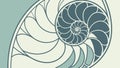 Abstract nautilus shell, organic geometric spiral pattern. vector design Generative AI Royalty Free Stock Photo