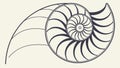 Abstract Nautilus Shell Spiral - Organic Geometric Beauty, vector design Generative AI Royalty Free Stock Photo