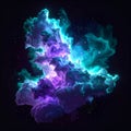 Abstract Nebula Cloud with Cosmic Dust and Glowing Particles in Dark Background Royalty Free Stock Photo