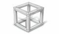 Abstract Necker Cube Illusion with Geometric Lines on White Royalty Free Stock Photo