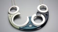 Geometric Circle Necklace In Grey, Blue, Black, And White