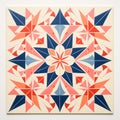 Abstract Neoclassical Tile Design With Playful Symmetry