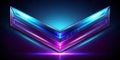 Abstract neon arrow design with glowing luminous effects. Generative AI Royalty Free Stock Photo