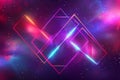 Abstract neon background with geometric shapes