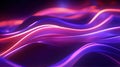 abstract neon background with unfocussed glowing curvy lines and bokeh lights. Blurry wallpaper - generative ai Royalty Free Stock Photo