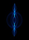 Abstract Neon Blue Glowing Decorative Element Isolated On Black Background