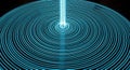 Abstract Neon Blue Light Trails Forming Concentric Circles on Black Background Royalty Free Stock Photo