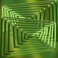 Rectangular shiny frames on an emerald green gradient background.