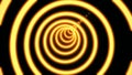 abstract neon circle tunnel motion background. Computer generated neon tunnel of circles composed of colorful orange