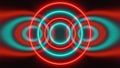 Abstract neon circles form an endless tunnel, computer generated. 3d rendering of bright background