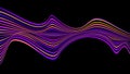 Abstract neon color optical wave lines art pattern design elements on black background
