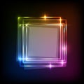 Abstract neon colorful background with squares banner Royalty Free Stock Photo