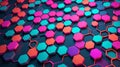 abstract neon colors with hexagon patterns for backgro ai generated Royalty Free Stock Photo