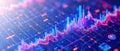 Abstract Neon Data Graph Business and Finance Visualization Royalty Free Stock Photo
