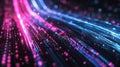 Abstract Neon Data Stream Background, Generative AI Royalty Free Stock Photo
