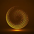 Abstract neon dotted circles. Glowing dots halftone circle