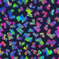 Abstract neon geometric pattern with grunge effect