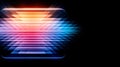 Abstract Neon Gradient Geometric Shapes with Futuristic Glow on Black Background
