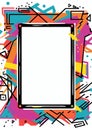 Abstract neon graffiti frame 80s retro nostalgic Royalty Free Stock Photo