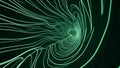 Abstract Neon Green Glowing Lines Forming a Tunnel or Vortex Effect on a Dark Background Royalty Free Stock Photo