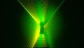 Abstract neon green keyhole icon and the tunnel of same figure silhouettes on black background. Animation. Concept of