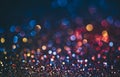 Abstract neon halftone color bokeh texture. Sparkling blur holiday light. Christmas nad new year eve blurred background Royalty Free Stock Photo