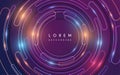 Abstract neon light circle lines background Royalty Free Stock Photo