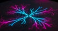 Abstract neon light neural network visualization Royalty Free Stock Photo