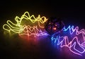 Abstract Neon Light Painting with Geometric Shape Royalty Free Stock Photo