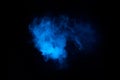 Abstract neon light smoke effect on black background. Smoke cloud explosion.