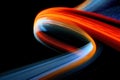 Abstract Neon Light Streaks Curved in Dynamic Motion Royalty Free Stock Photo