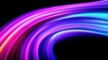 Abstract Neon Light Streaks Curved in Dynamic Motion Royalty Free Stock Photo
