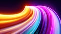 Abstract Neon Light Streaks Curved in Dynamic Motion Royalty Free Stock Photo