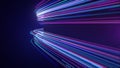 Abstract neon light streaks lines motion background Royalty Free Stock Photo