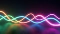 Abstract neon light trails with vibrant colors on a dark background Royalty Free Stock Photo