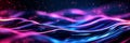 Abstract neon lights dance and ripple across a wavy surface creating a mesmerizing and dynamic scene This image embodies