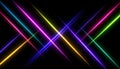Abstract Neon Lights Intersection on Black Background Royalty Free Stock Photo