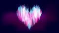 Abstract neon-like style, colorful gradient blue white pink heart shape