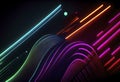 Abstract neon lines. Generative Ai Royalty Free Stock Photo