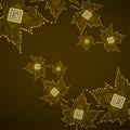 Abstract neon maple leaves with microprocessor inside Royalty Free Stock Photo
