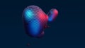 Abstract neon multicolored metaball with scale reptile texture meta ball bubble transition transformation for business