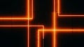 Abstract neon orange geometric lines on a dark textured background Royalty Free Stock Photo