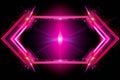abstract neon pink frame with sparkles on a black background Royalty Free Stock Photo