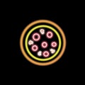 Abstract neon pizza icon