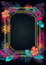 Abstract neon shape frame 80s retro nostalgic Royalty Free Stock Photo