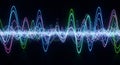 Abstract Neon Sound Waveform Visualization, Music Spectrum, Digital Audio Display Royalty Free Stock Photo