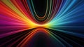 Abstract neon spectral lines background, pattern of multicolored energy in digital space. Cyberspace with glowing waves of light.