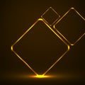 Abstract neon squares with glowing lines Royalty Free Stock Photo